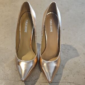 Public Desire Metallic Gold Heels